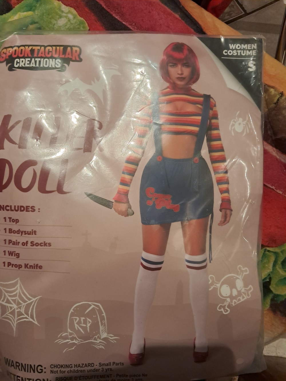 Women’s Red Stripe Killer Doll Costume